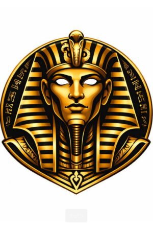 Golden pharaoh mask with cobra headdress